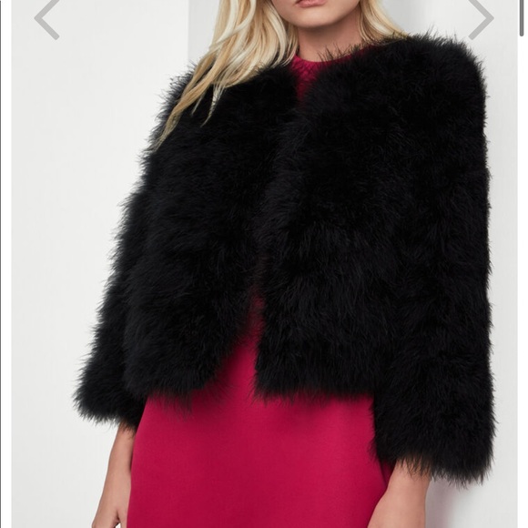 bcbg feather jacket
